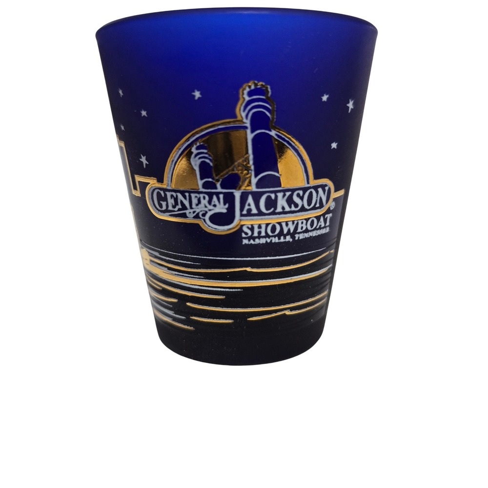 General Jackson Showboat Shot Glass Blue Nashville Tennessee Souvenir